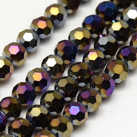 Electroplate Glass Beads Strands EGLA-J042-8mm-AB01-1