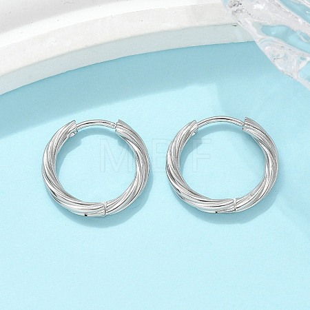 304 Stainless Steel Twist Hoop Earrings for Women EJEW-A130-02B-P-1