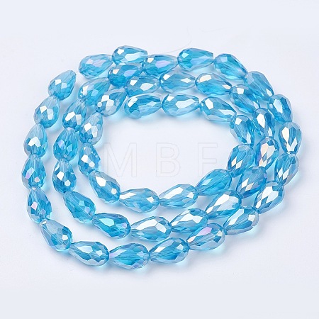 Electroplate Glass Beads Strands EGLA-D015-12x8mm-22-1