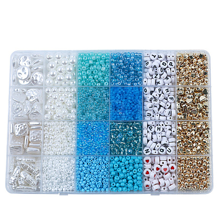 DIY 24 Style Acrylic & ABS Beads Jewelry Making Finding Kit DIY-NB0012-02D-1