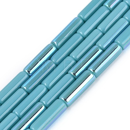 Electroplate Opaque Glass Beads Strands EGLA-Q132-02A-F02-1