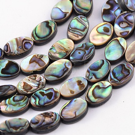 Natural Abalone Shell/Paua Shell Beads Strands SSHEL-G003-8-8x12mm-1