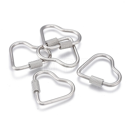 Non-Tarnish 304 Stainless Steel Screw Carabiner Lock Charms ZIRC-F255-060P-1