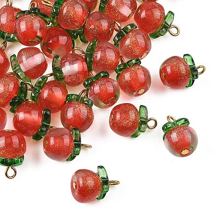 40Pcs Transparent Resin with Transparent Glass Pendants PALLOY-CJ00193-1