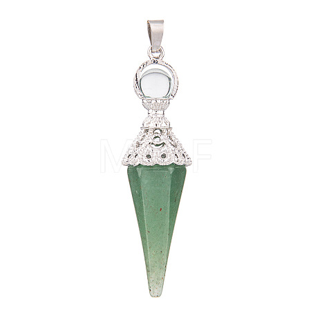 Natural Green Aventurine Pendants PW-WG6405D-02-1