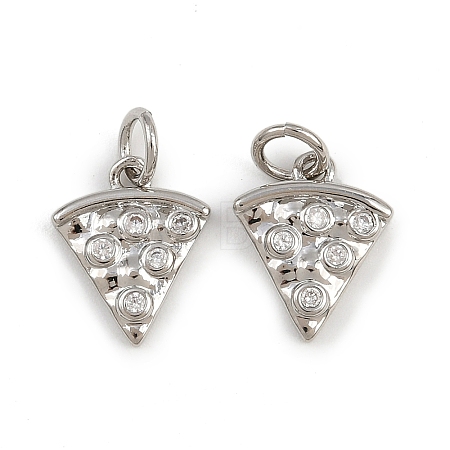 Brass Micro Pave Clear Cubic Zirconia Charms KK-A269-35P-1
