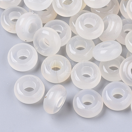 Natural White Agate European Beads X-G-Q503-16-1