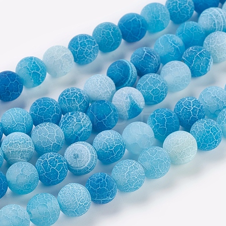 Natural Crackle Agate Beads Strands G-G055-8mm-2-1