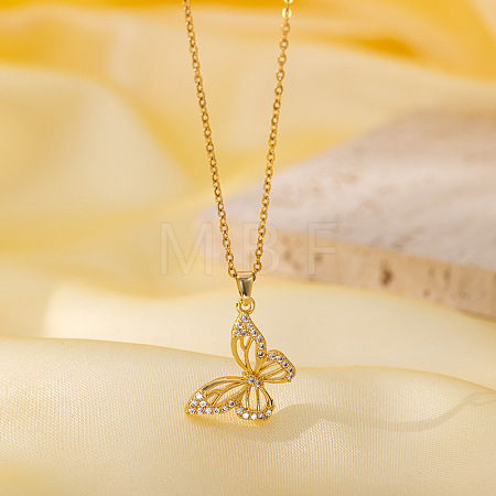 Brass Micro Pave Clear Cubic Zirconia Pendant Necklaces for Women FS-WG014CD-09-1