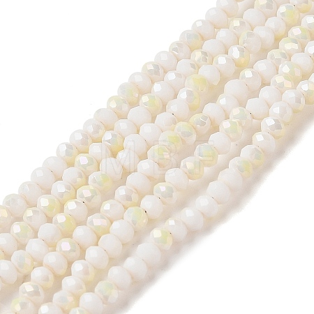 Electroplate Glass Faceted Rondelle Beads Strands EGLA-D020-3x2mm-05-B-1