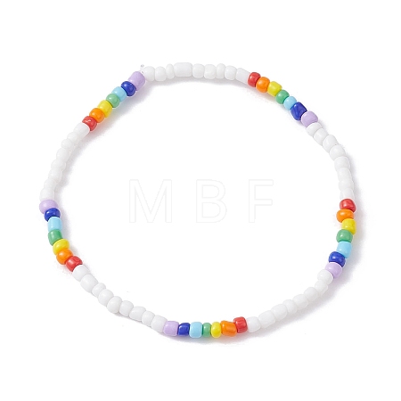 Glass Seed Beaded Stretch Bracelets BJEW-JB09975-01-1