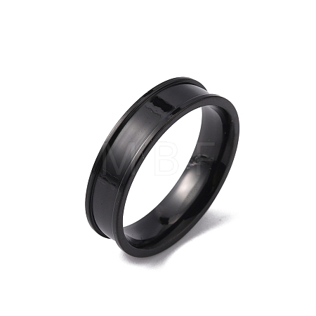 201 Stainless Steel Grooved Finger Ring Settings STAS-WH0027-27F-EB-1