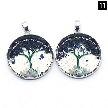 Synthetic Blue Goldstone Pendants PW-WGDCF81-07-1