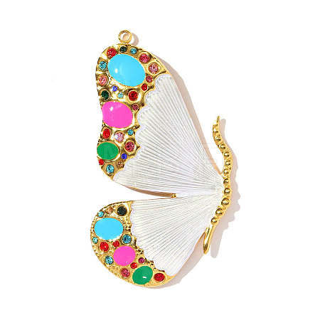 304 Stainless Steel Enamel Big Pendants STAS-OY003-32G-1