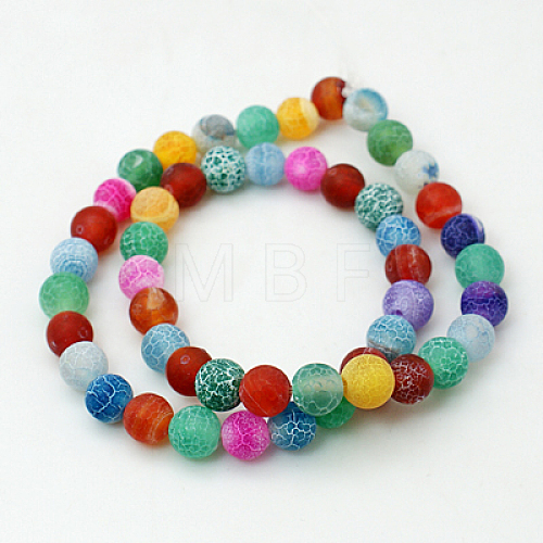 Natural Crackle Agate Beads Strands G-G055-14mm-9-1