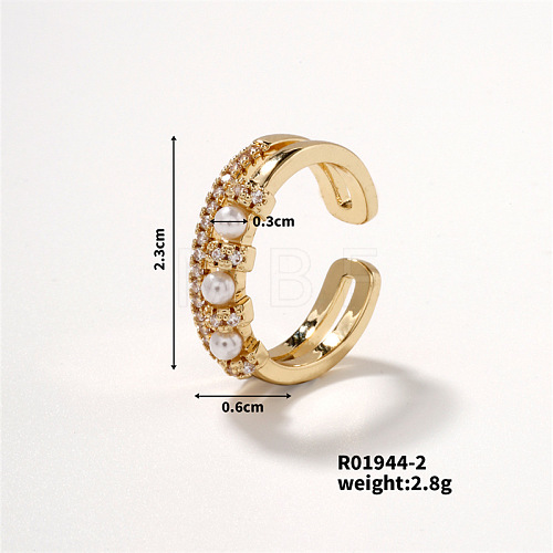 Chic Geometric Brass Open Cuff Ring MJ6882-3-1