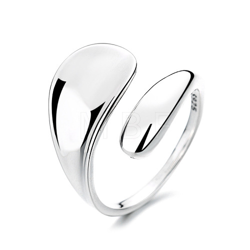 Elegant Double Layer Geometric 925 Sterling Silver Open Cuff Ring for Daily Wear and Parties OA0906-1