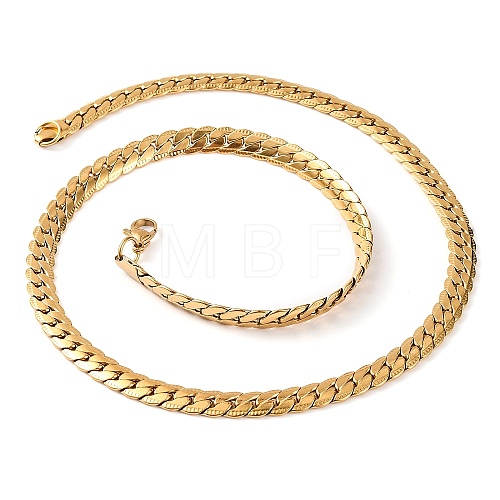 304 Stainless Steel Twist Chain Necklaces for Women NJEW-G140-08A-G-1