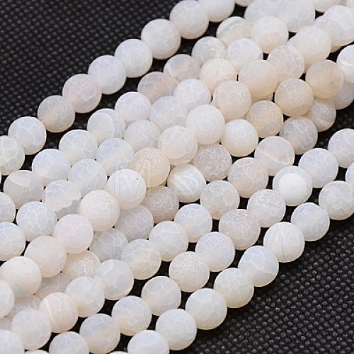 Natural Weathered Agate Beads Strands G-G589-8mm-03-1