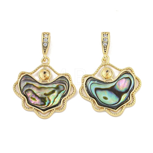 Natural Paua Shell Pendants KK-S386-17G-03-1