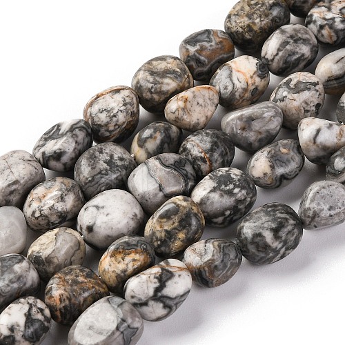 Natural Map Stone Beads Strands G-G146-A11-01-1