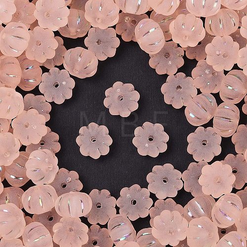 Frosted Transparent Acrylic Beads OACR-P029-03B-02-1