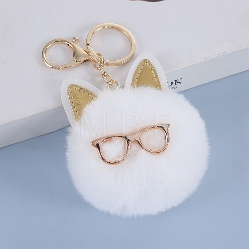 Cat Furry Pom-Pom Keychain for Women PW-WG9AFA9-01-1