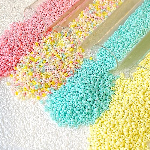 Opaque Colours Glass Seed Beads PW-WG6EF65-10-1