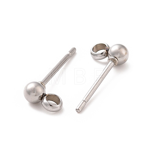 304 Stainless Steel Ear Stud Components STAS-F227-18A-P-1
