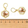 Christmas 304 Stainless Steel with Glass Cylinder Seed Beads Dangle Earrings EJEW-MZ00819-4