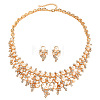 Alloy Rhinestone Stud Earrings & Necklaces Sets for Women WG2F80A-01-5