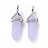 Luminous/Glow Bullet Glass Pointed Pendants GLAA-K058-01P-04-3