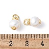 Brass with Natural Pearl Pendants KK-F892-35G-3