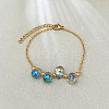 Electroplated Faceted Glass Teardrop Beaded Bracelets for Women WGFE04F-02-1