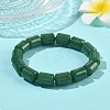 Column Natural Green Aventurine Beads Stretch Bracelets for Women Men BJEW-A148-01A-16-2