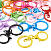  30Pcs 15 Colors Spray Painted Iron Key Rings DIY-TA0005-76-2