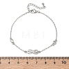 Brass Micro Pave Clear Cubic Zirconia Infinity Link Bracelets KK-CBA6980-27P-5
