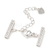 Brass Micro Pave Clear Cubic Zirconia Curb Chain Extender KK-G556-08P-02-1