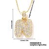 Elegant Brass Micro Pave Clear Cubic Zirconia 3D Initial Necklaces DV4415-12-1