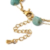 Summer Beach Nuggets Natural Amazonite & Imitation Pearl Multi-Strand Anklets BJEW-P326-06B-G-3