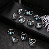 11Pcs 11 Style Synthetic Turquoise Finger Rings Set AJEW-PW0005-04AS-3