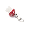 Plastic Mushroom Pendant Decoration HJEW-JM03197-5