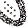  Synthetic Snowflake Obsidian Beads Strands G-NB0003-64-1