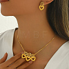 Elegant Brass Heart Stud Earrings & Pendant Necklaces Sets for Women BQ9516-2-4