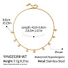 304 Stainless Steel Pave Cubic Zirconia Flat Round Tassel Bib Necklaces for Women LX9031-2-1