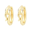 Brass Micro Pave Cubic Zirconia Hoop Earrings KK-CBAD104-04G-F-4