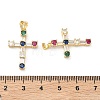 Brass Micro Pave Cubic Zirconia Pendants KK-P350-25G-01-3
