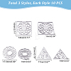 DICOSMETIC 30Pcs 3 Style 201 Stainless Steel Filigree Joiners Links STAS-DC0005-52-5