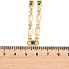 5MM Brass Pave Cubic Zirconia Oval Link Chain Necklaces NJEW-D324-01G-07-2