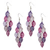 2 Pairs 430 Stainless Steel Leaf Dangle Earrings EJEW-TA0001-83E-2